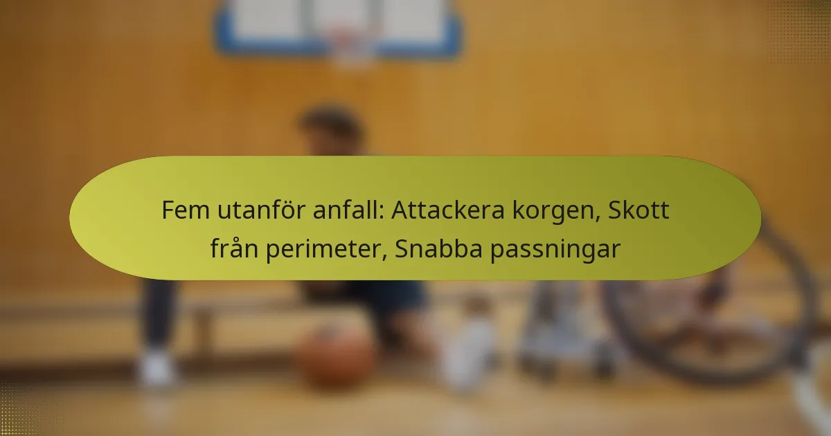 Fem utanför anfall: Attackera korgen, Skott från perimeter, Snabba passningar