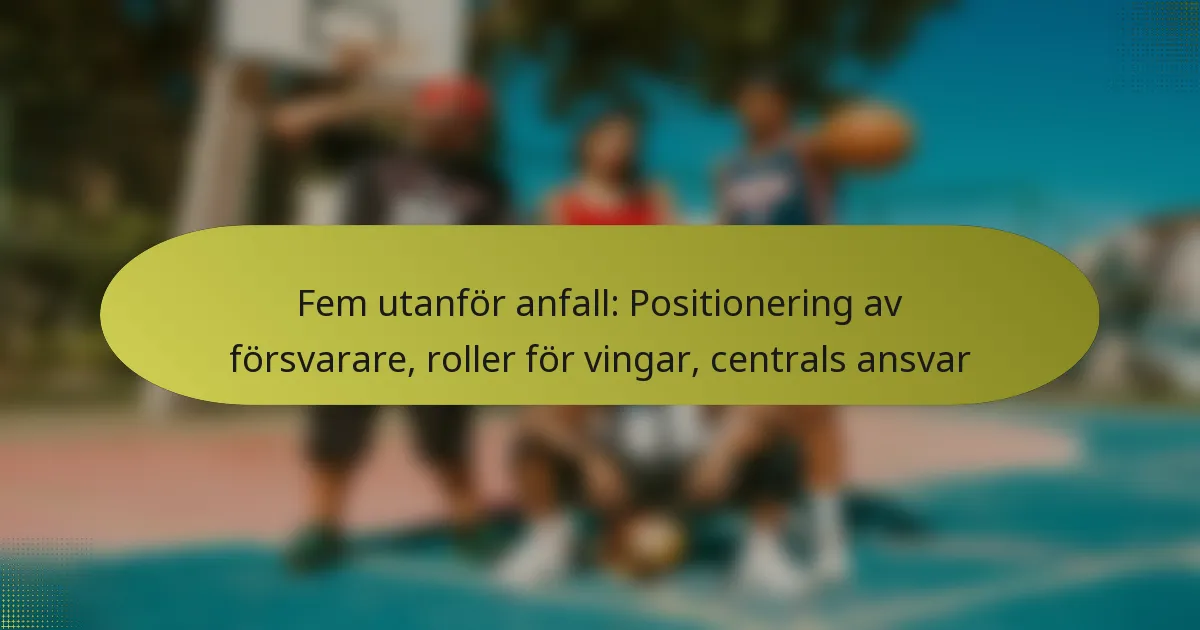 Fem utanför anfall: Positionering av försvarare, roller för vingar, centrals ansvar