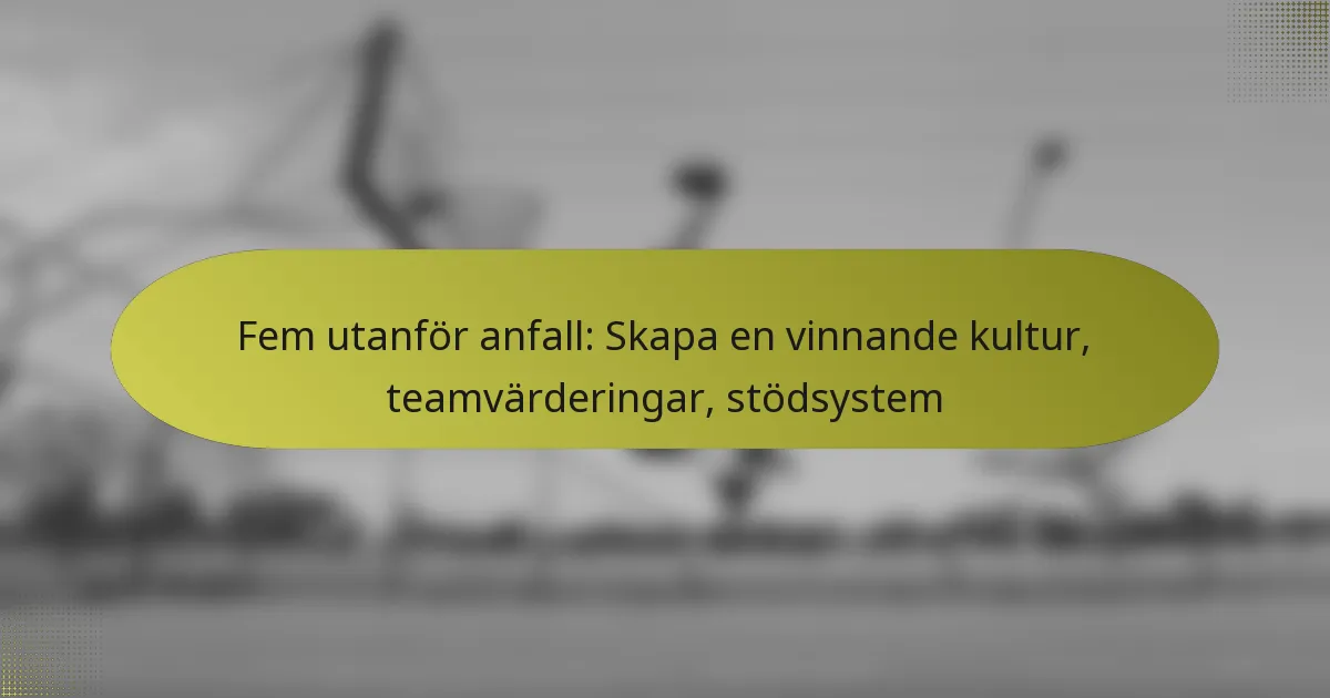 Fem utanför anfall: Skapa en vinnande kultur, teamvärderingar, stödsystem