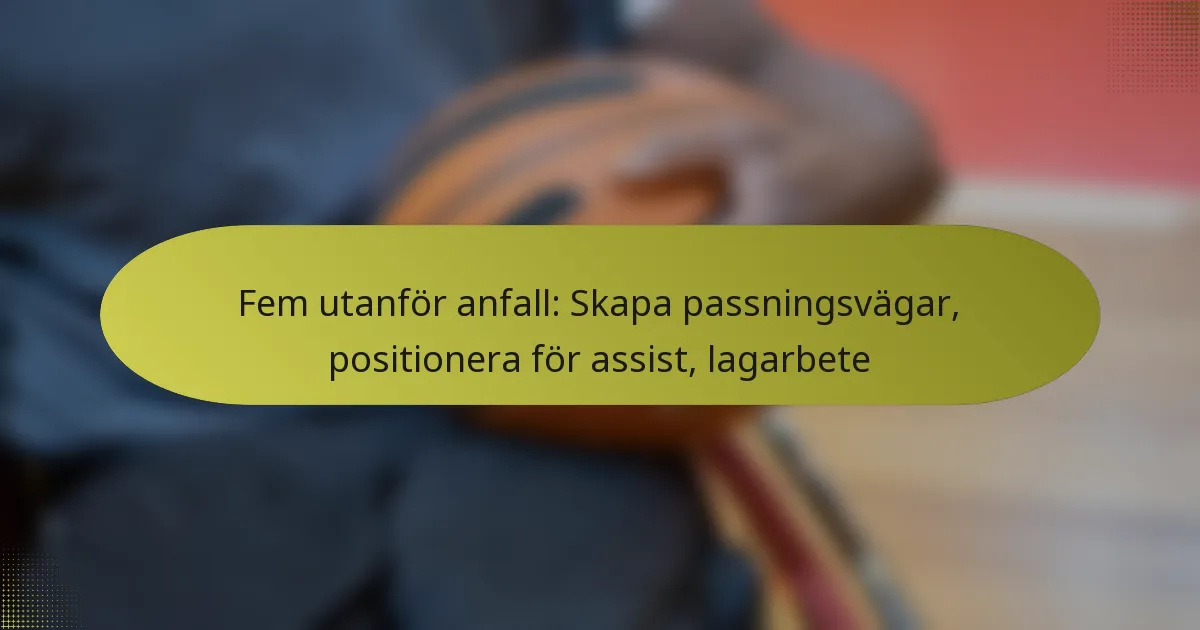 Fem utanför anfall: Skapa passningsvägar, positionera för assist, lagarbete