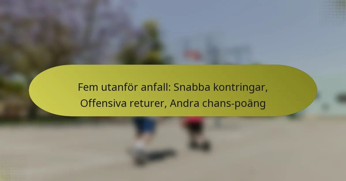 Fem utanför anfall: Snabba kontringar, Offensiva returer, Andra chans-poäng