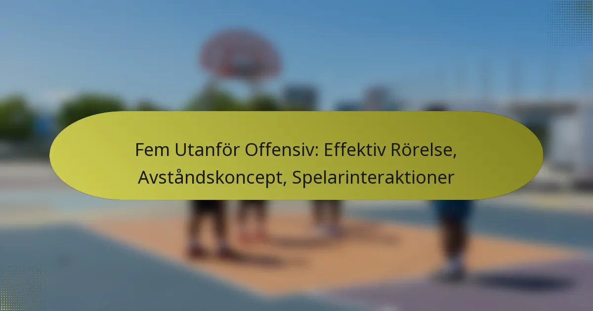 Fem Utanför Offensiv: Effektiv Rörelse, Avståndskoncept, Spelarinteraktioner
