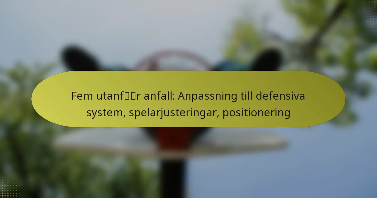 Fem utanför anfall: Anpassning till defensiva system, spelarjusteringar, positionering