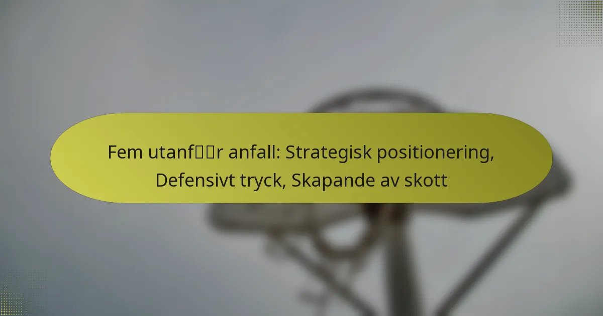 Fem utanför anfall: Strategisk positionering, Defensivt tryck, Skapande av skott