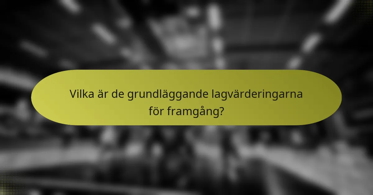 Vilka är de grundläggande lagvärderingarna för framgång?